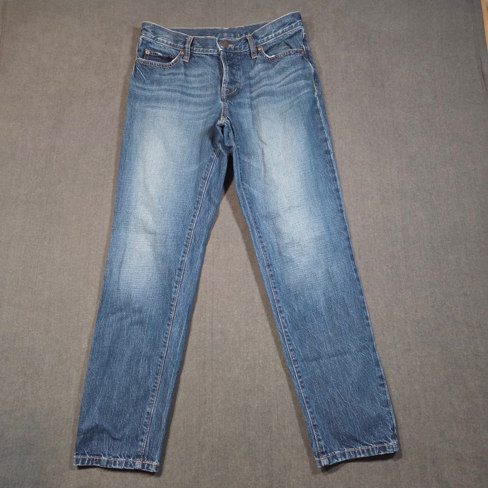 LOFT Boyfriend Jeans Womens 27/4 Blue Medium Wash Button Fly 100% Cotton